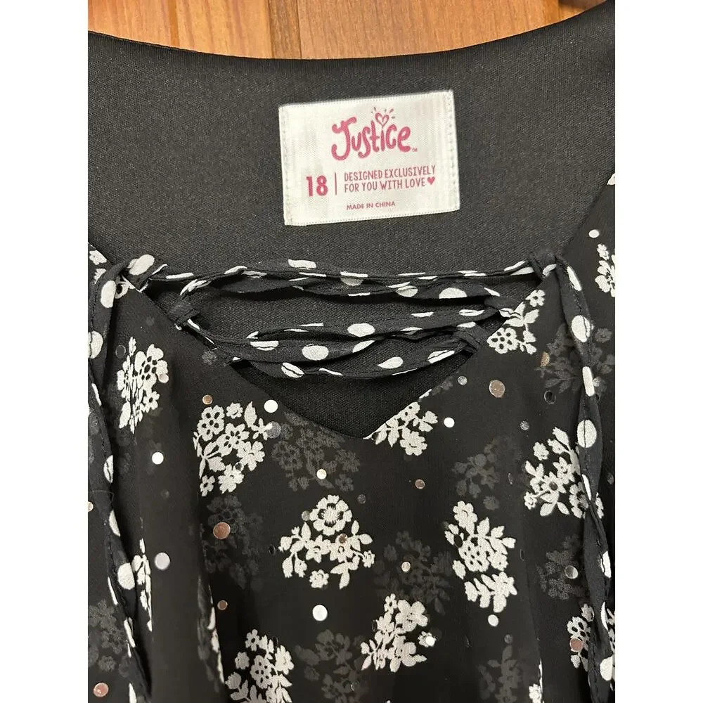 Justice Black And White Dress size 18